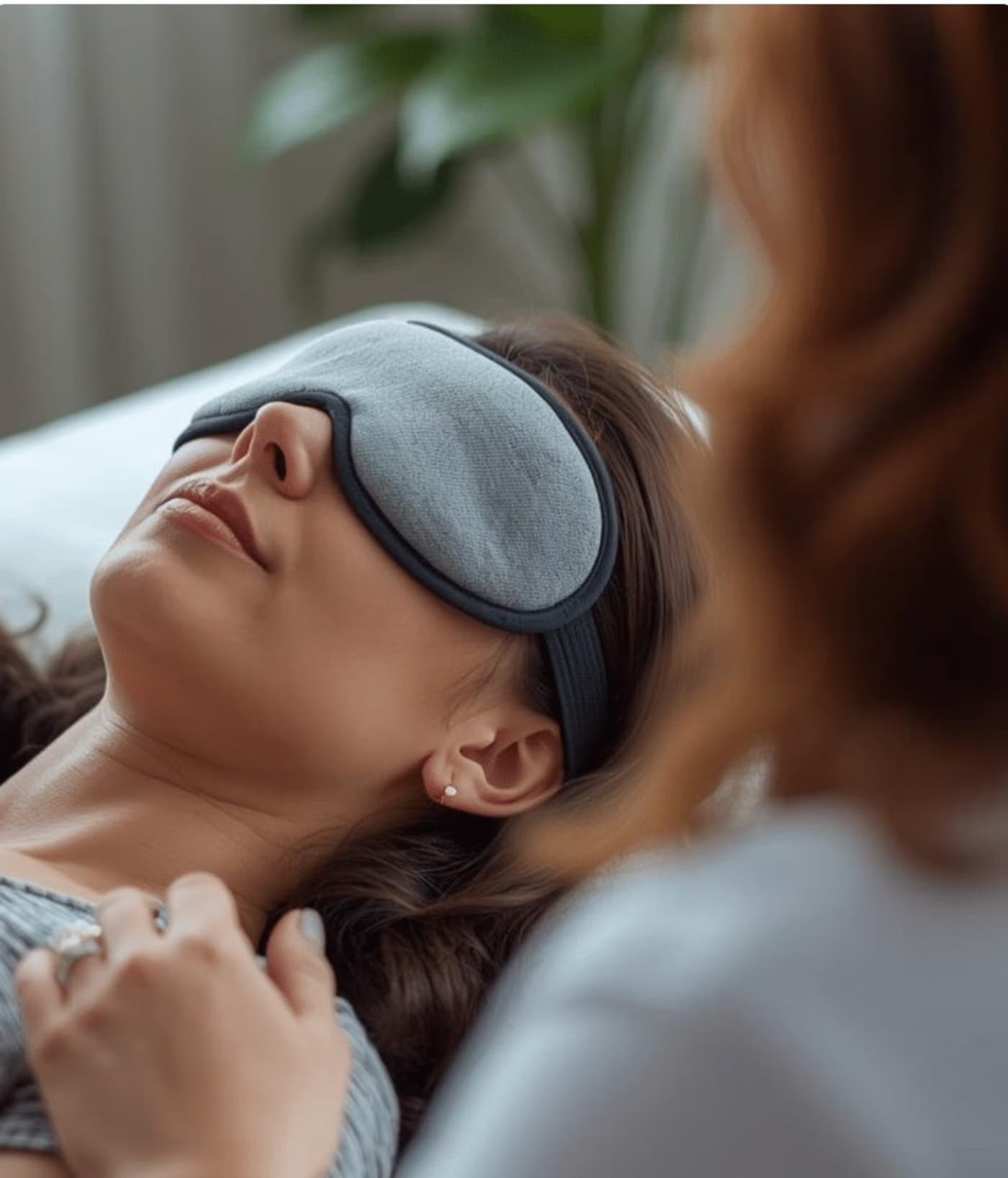 Client resting during a ketamine-assisted session
